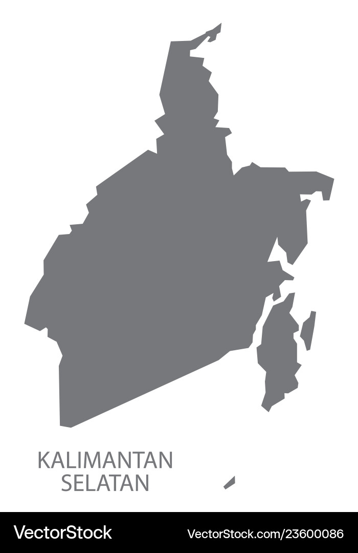 Kalimantan selatan indonesia map grey Kalimantan selatan indonesia map grey vector image