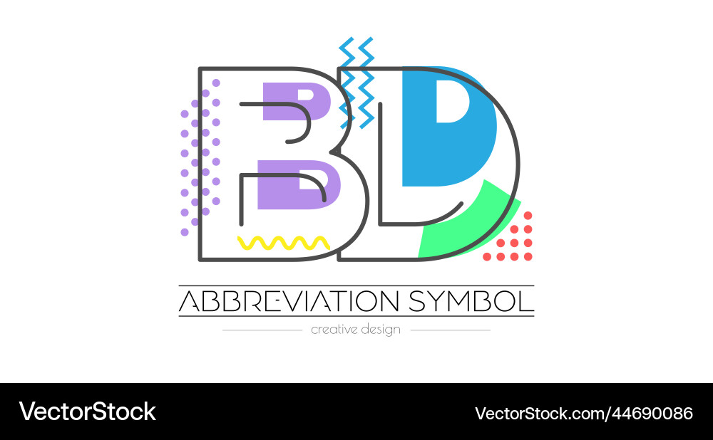 Letters b and d merging of two initials vector image