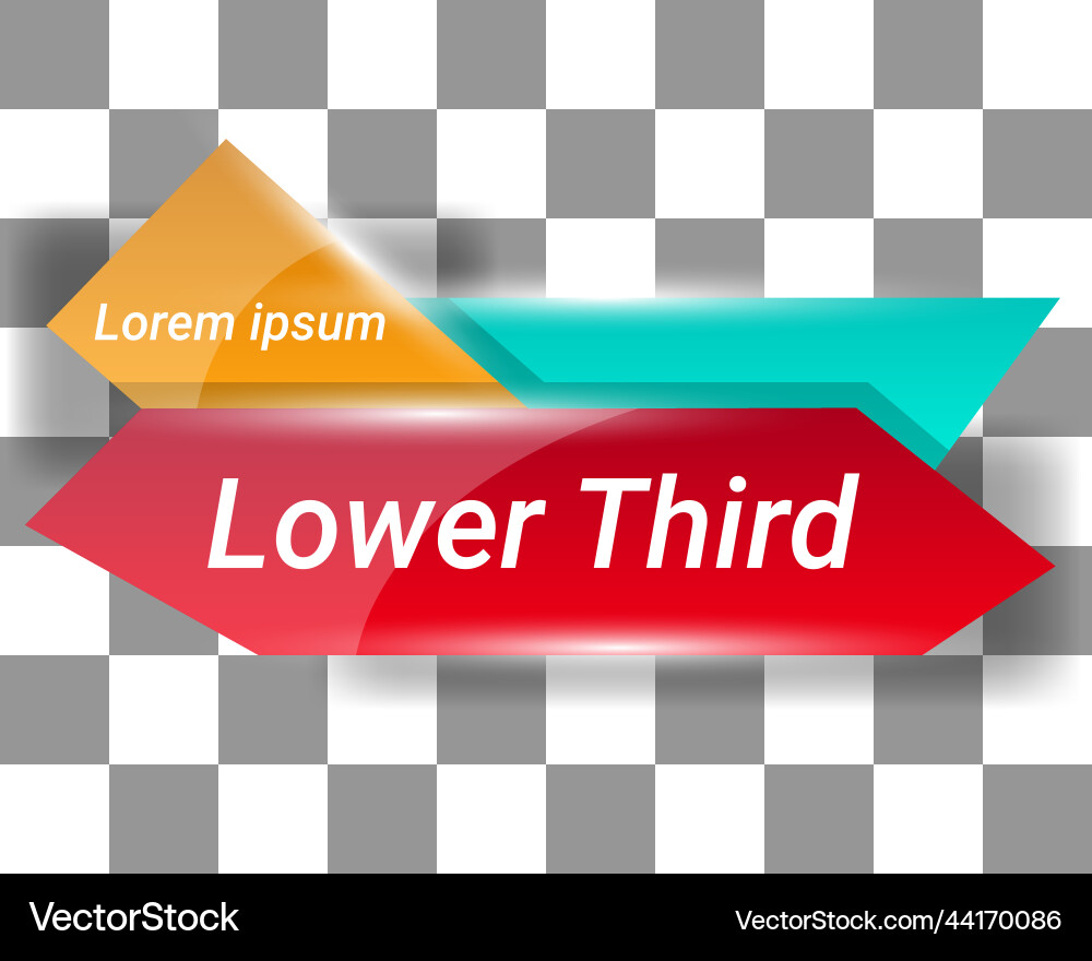 Lower third banner template user interface glossy vector image