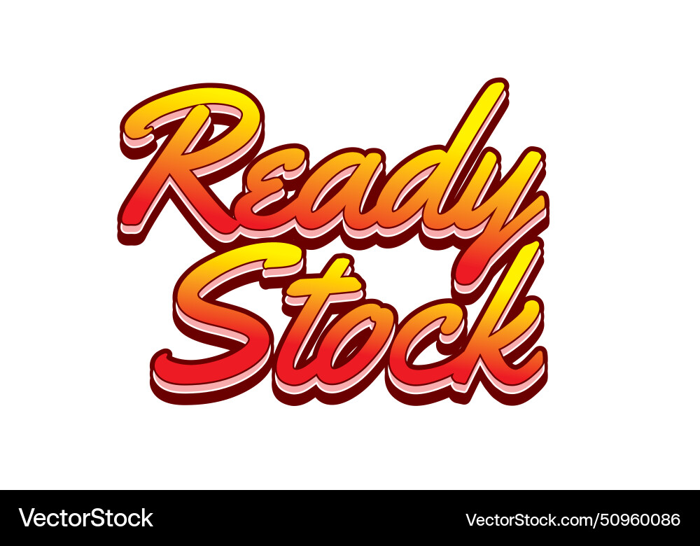 Ready stock text effect in 3 dimension style Ready stock text effect in 3 dimension style Vector Image