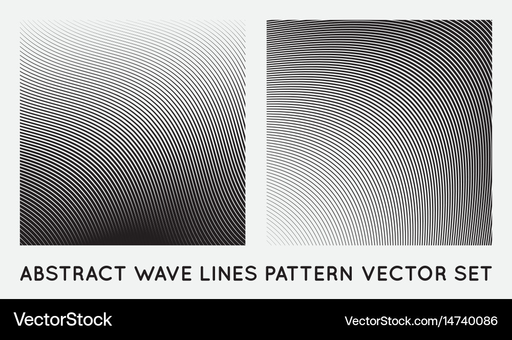 Set wave oblique smooth lines pattern Vector Image