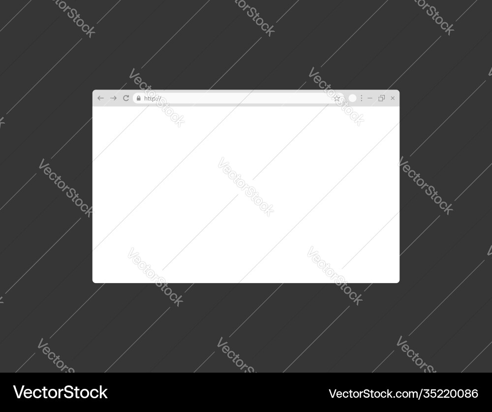 Simple empty white template for web browser Simple empty white template for web browser vector image