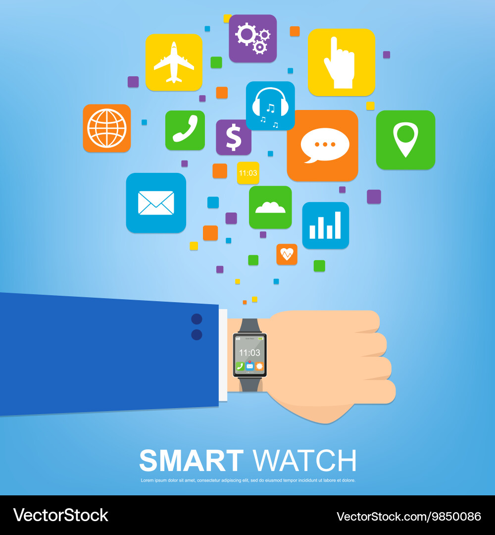 Smart watch new technology electronic device Vector Image