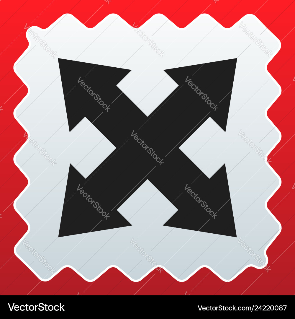4-way arrow as expand resize adjustment alignment vector image