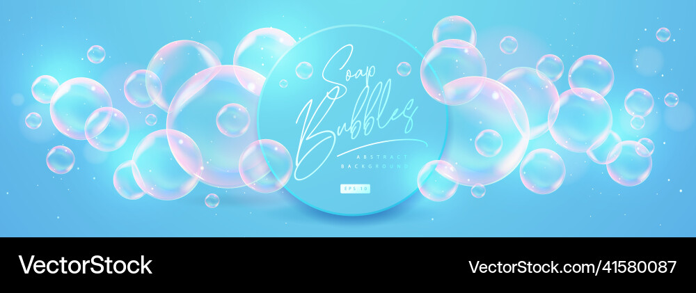 Abstract background with realistic soap bubbles Abstract background with realistic soap bubbles vector image