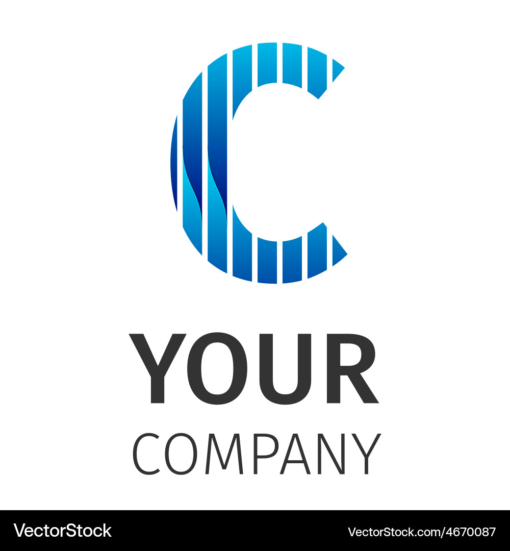 Abstract blue logo c Royalty Free Vector Image