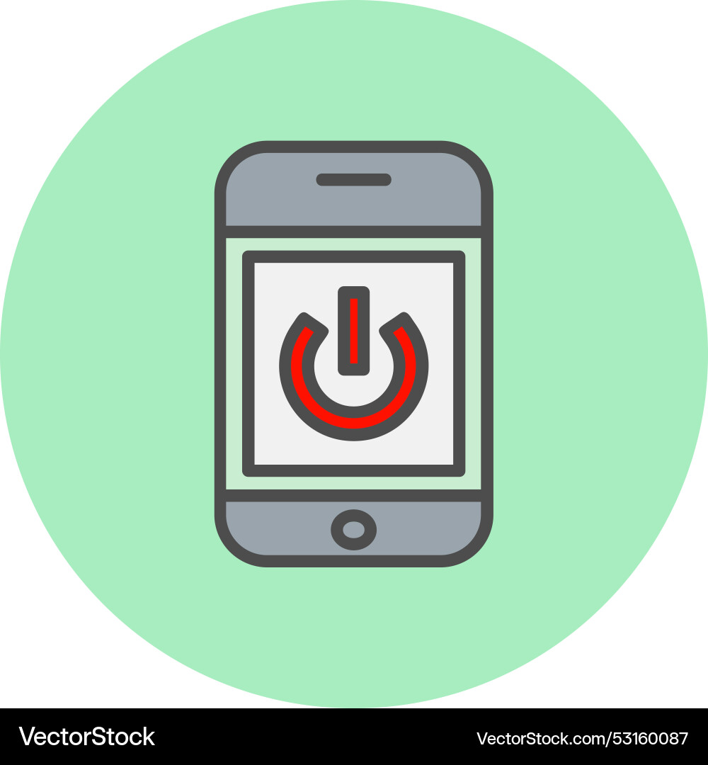 Button line filled circle icon Vector Image
