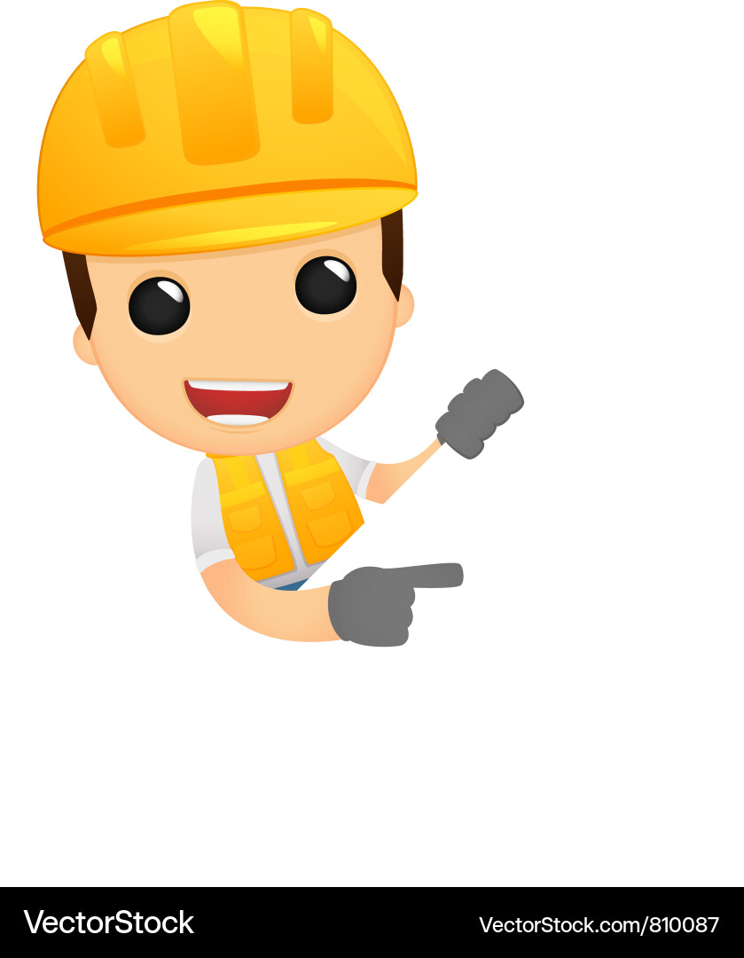 Cartoon Construction Worker Vector Image