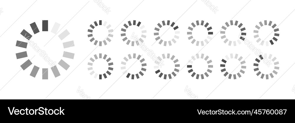 Circular loading buffering icons Circular loading buffering icons vector image