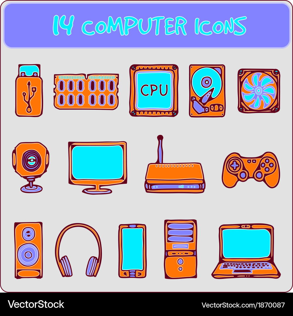 Computer icons vector image