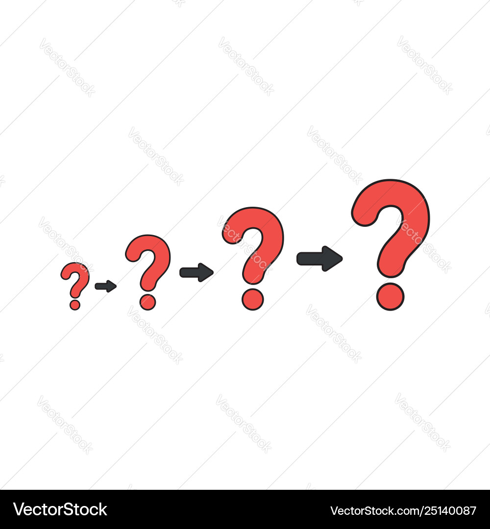 Concept growing problems with question marks Concept growing problems with question marks vector image