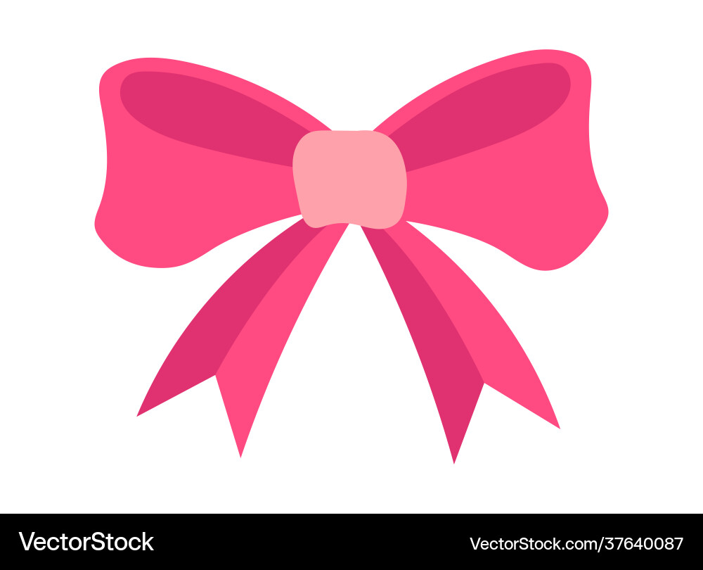 Cute sticker beautiful pink bow on white Cute sticker beautiful pink bow on white vector image