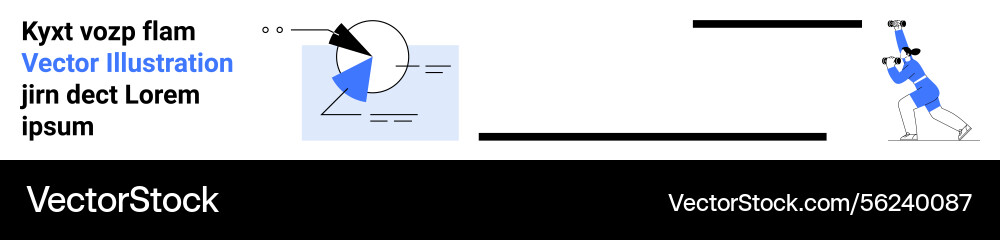 Data chart analysis with abstract shapes alongside Data chart analysis with abstract shapes alongside Vector Image