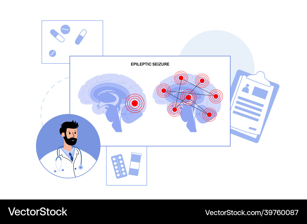 Epilepsy seizure concept Royalty Free Vector Image