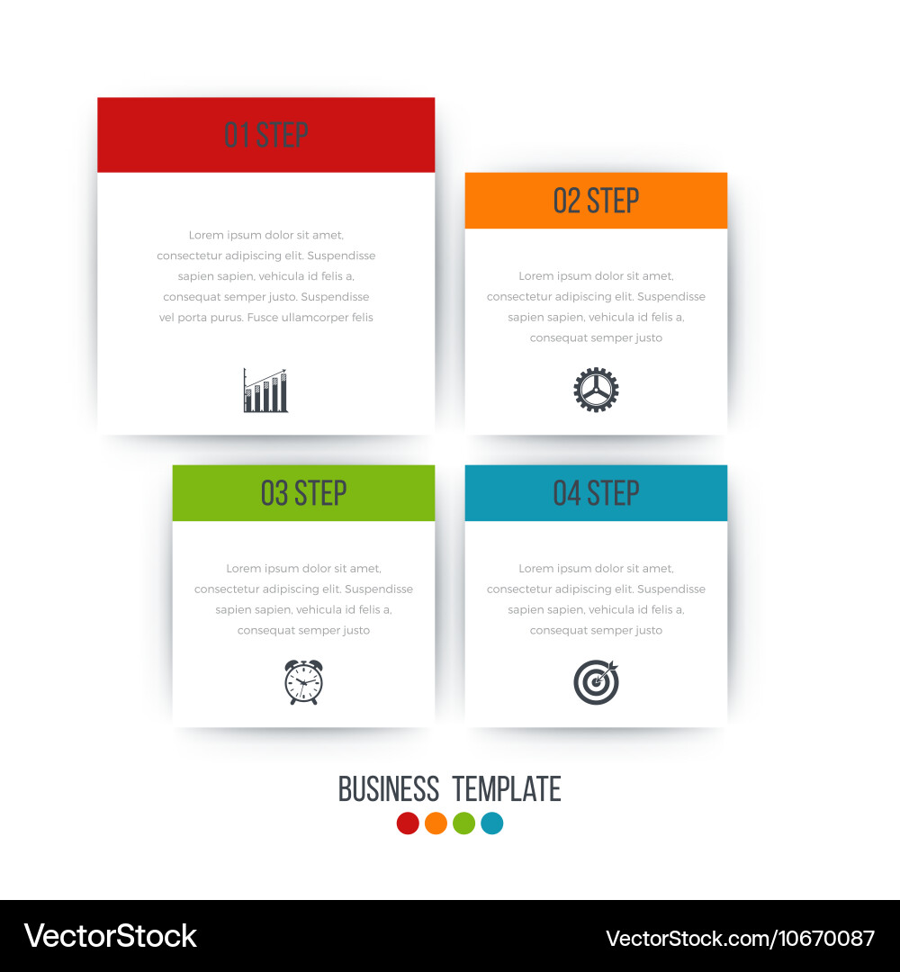 Four square infographics Vector Image