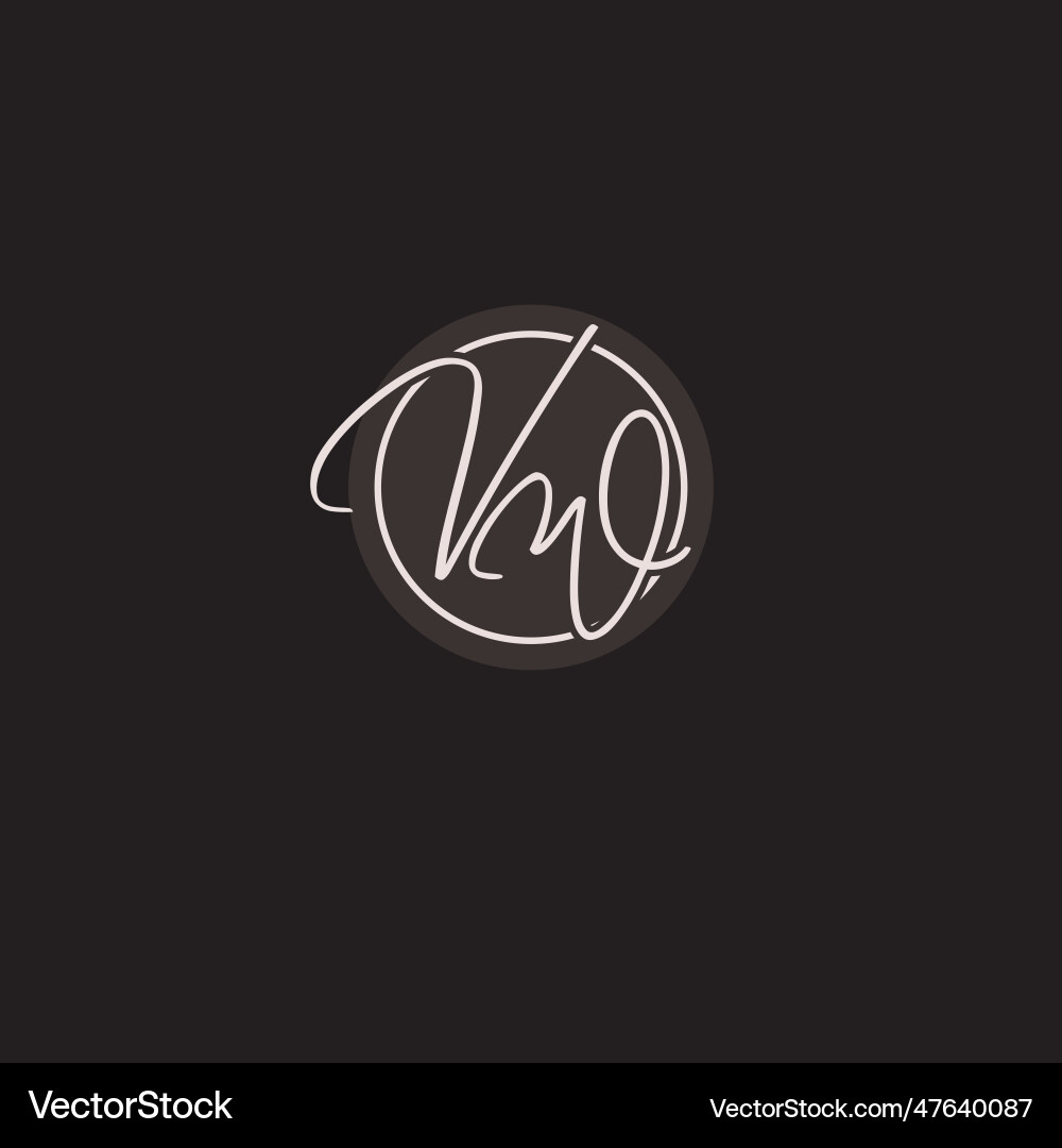 Initials vw logo monogram with simple circle line Initials vw logo monogram with simple circle line Vector Image