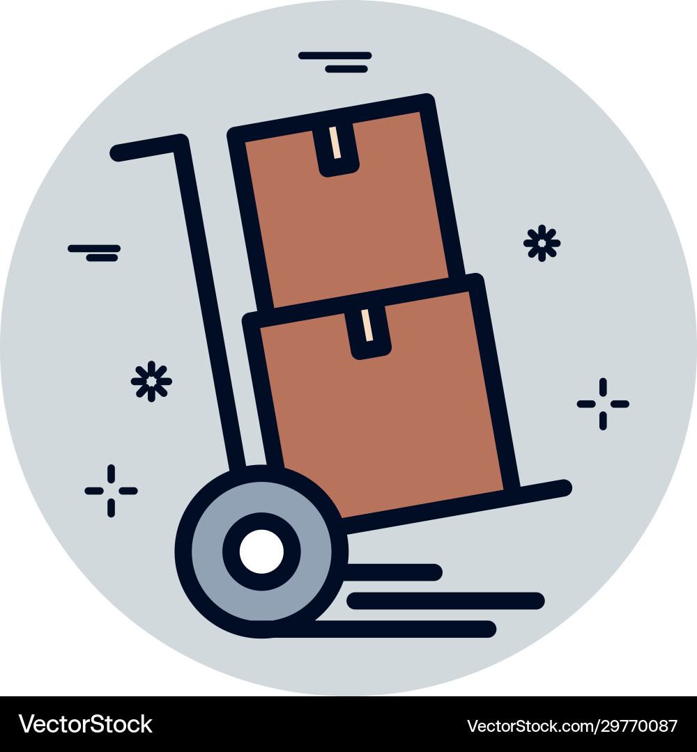 Isolated delivery boxes over cart fill block style Vector Image