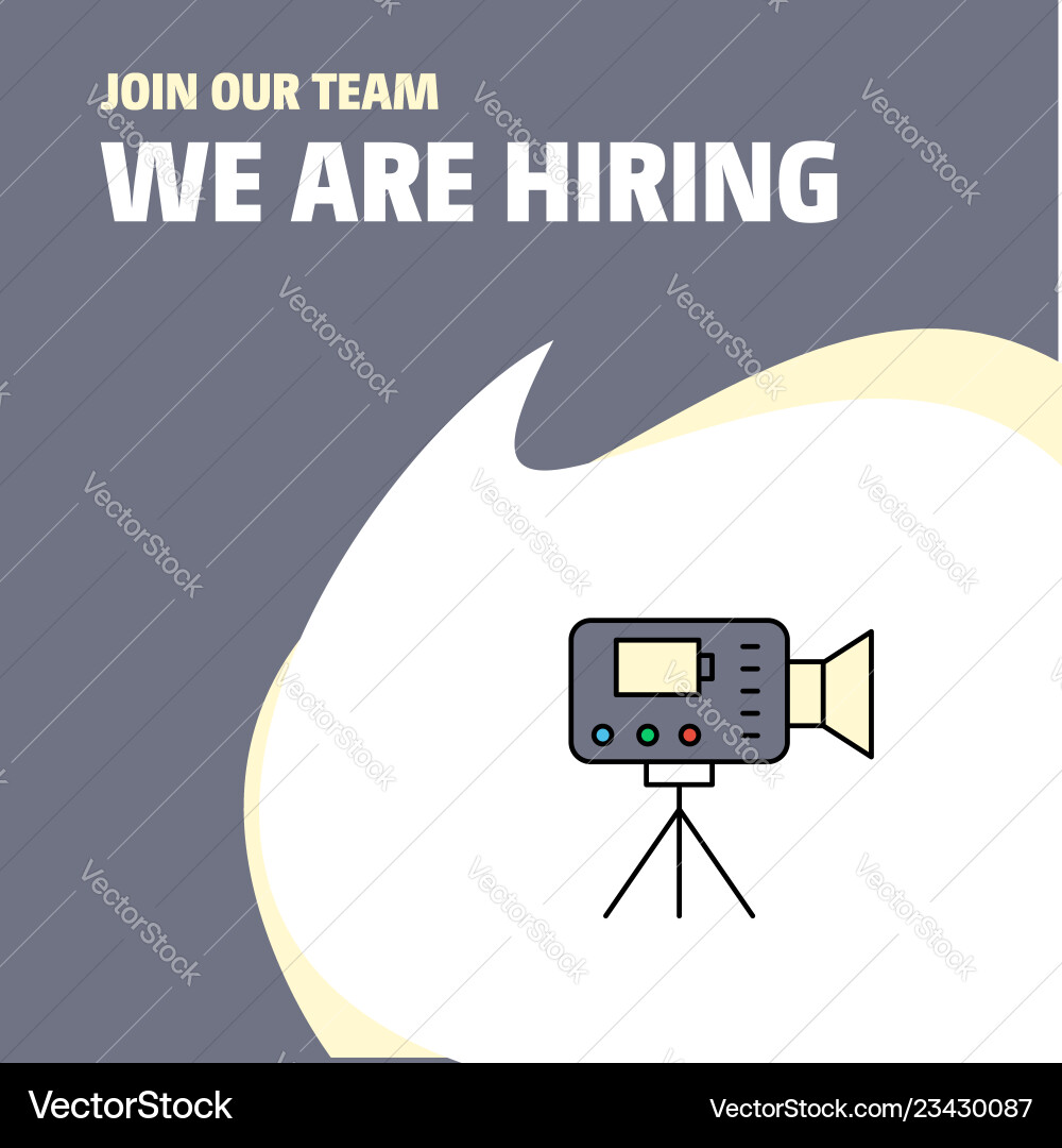 Join our team business company camcoder we Vector Image