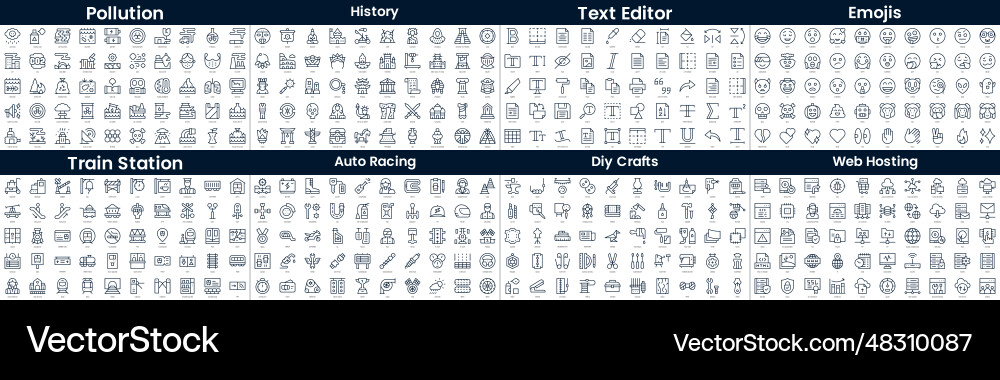 Linear style icons pack in this bundle include Linear style icons pack in this bundle include Vector Image
