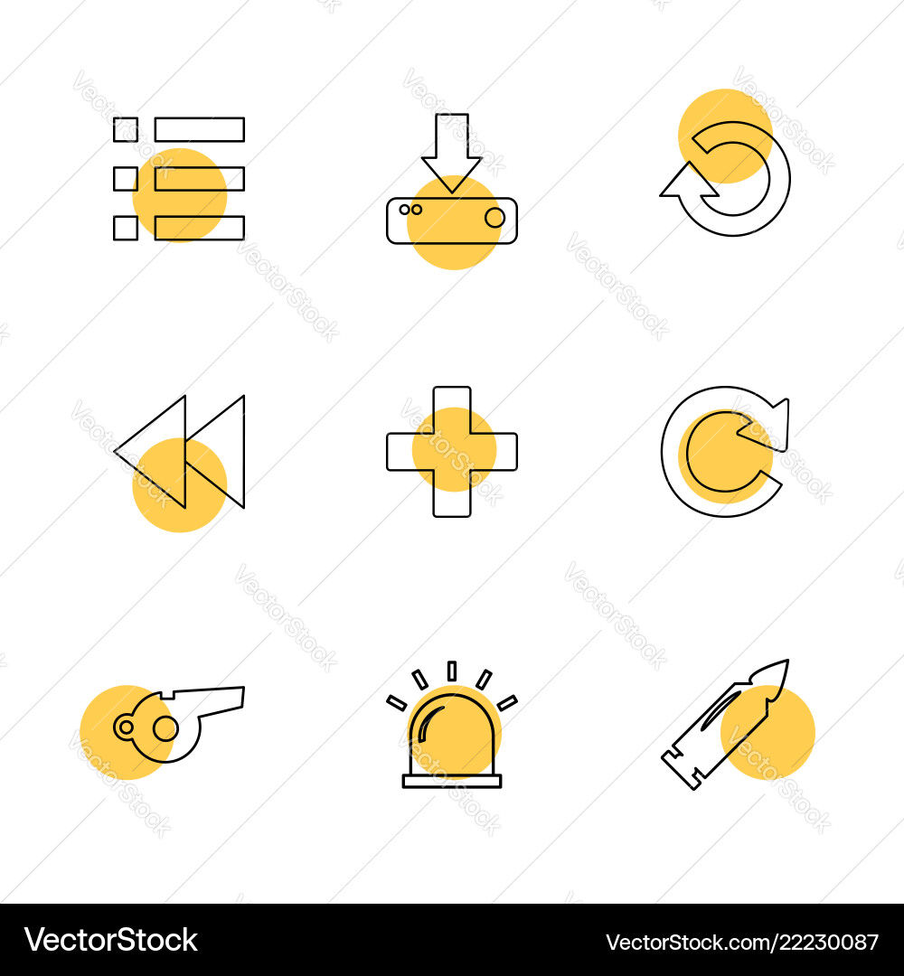 Menu download reste rewing add reset whistle vector image
