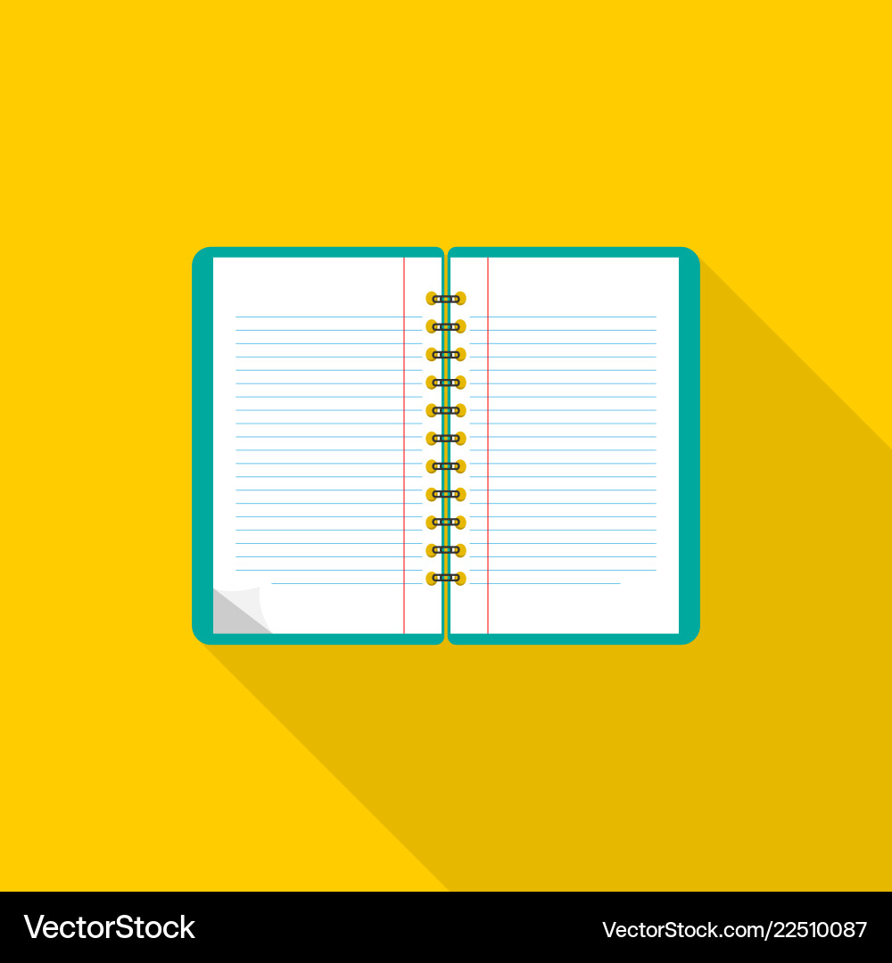 Notebook flat design on blue background vector image