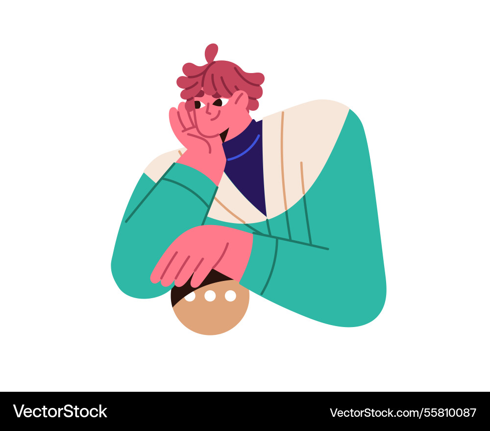 Portrait of ux ui designer with circle shape Portrait of ux ui designer with circle shape Vector Image