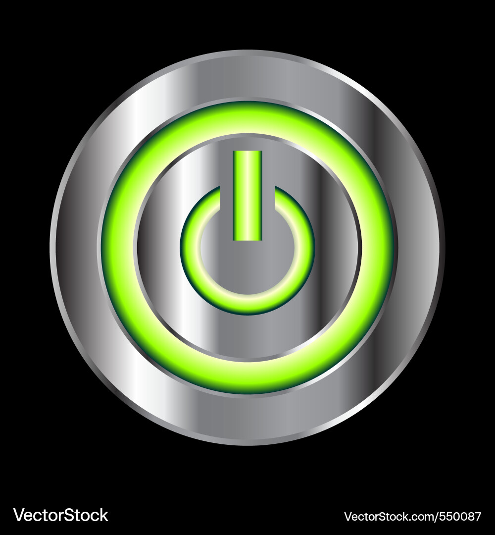 Power Button with Glowing Accent Vector Image