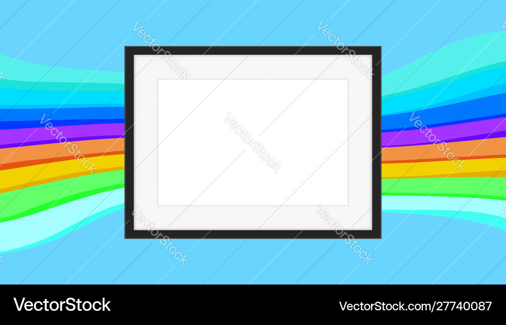 Rectangle frame empty on colorful rainbow Rectangle frame empty on colorful rainbow Vector Image