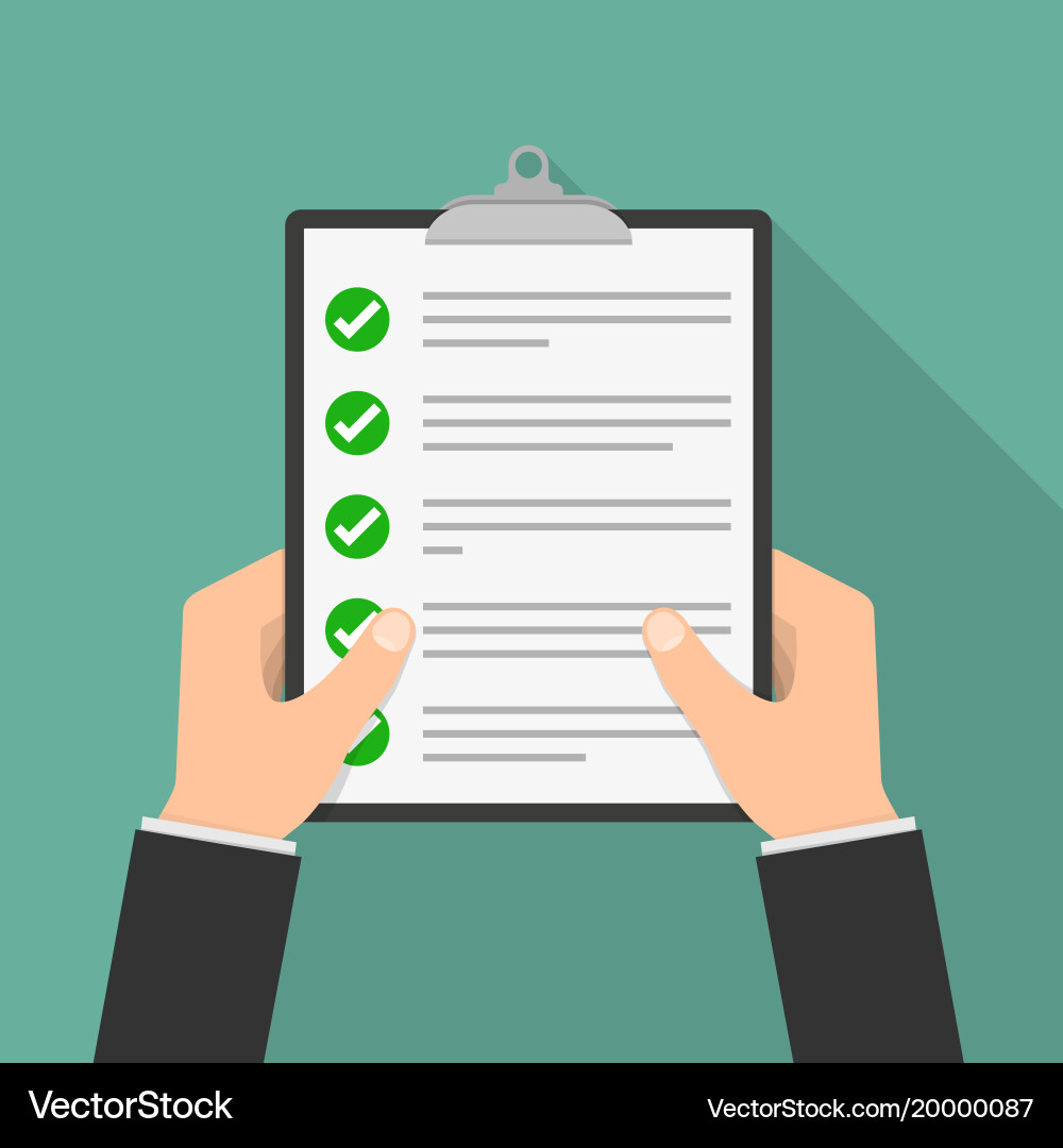 Report file in the hand vector image
