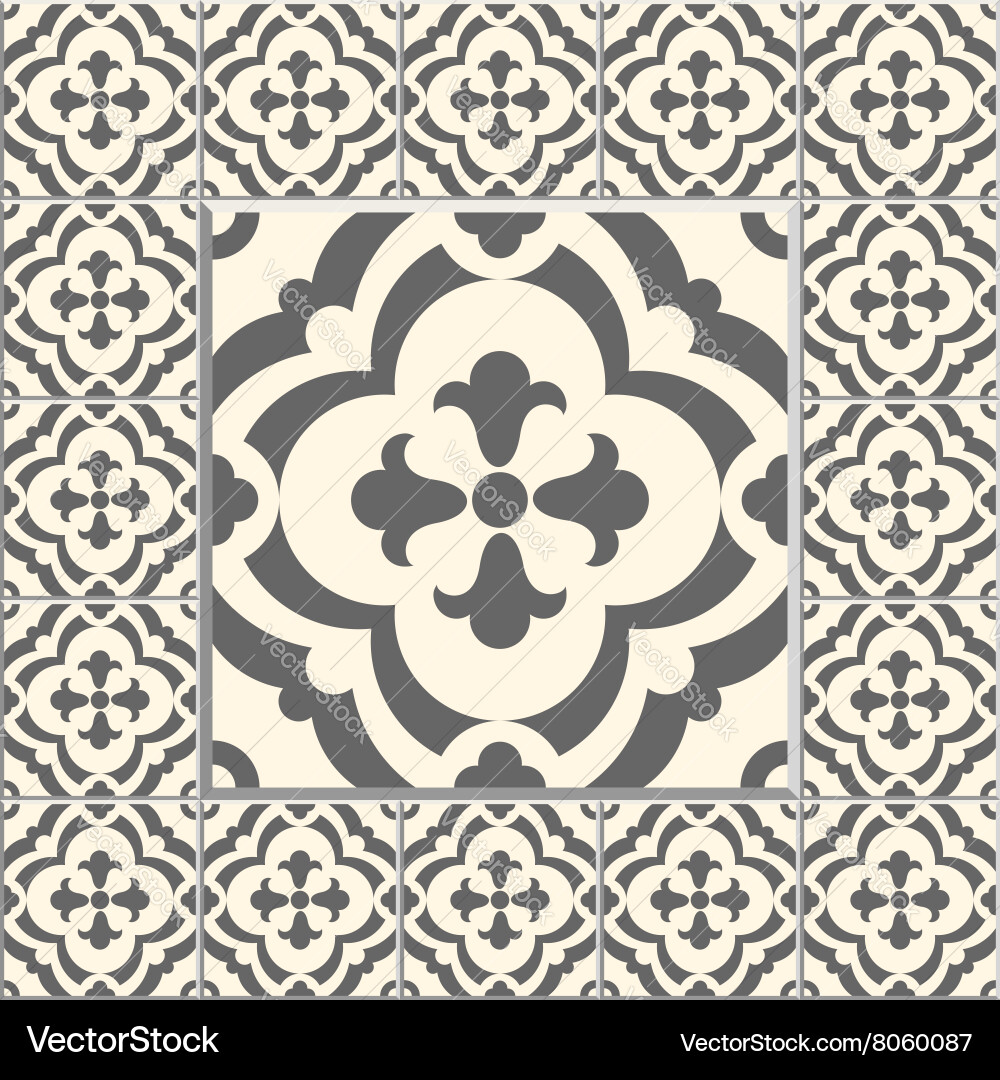 Retro floor tiles pattern vector image