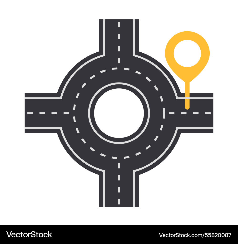 Roundabout Road Map Icon Royalty Free Vector Image