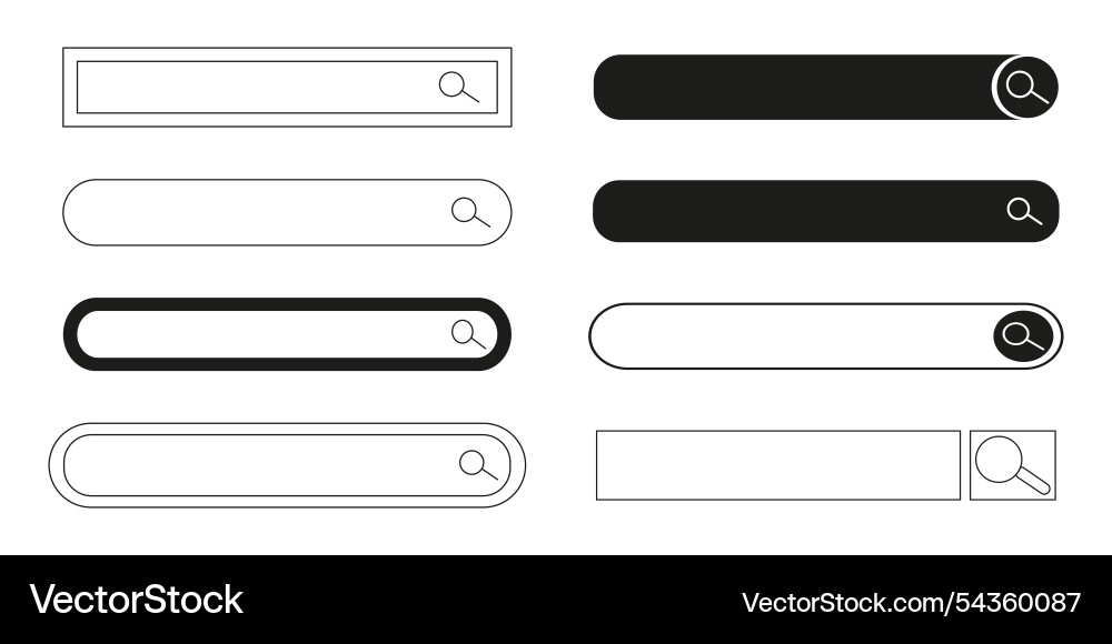 Search bar finder modern frame text box form Vector Image