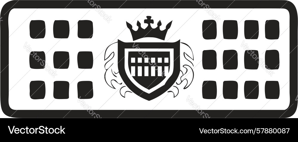 Secure keyboard data protection shield icon vector image