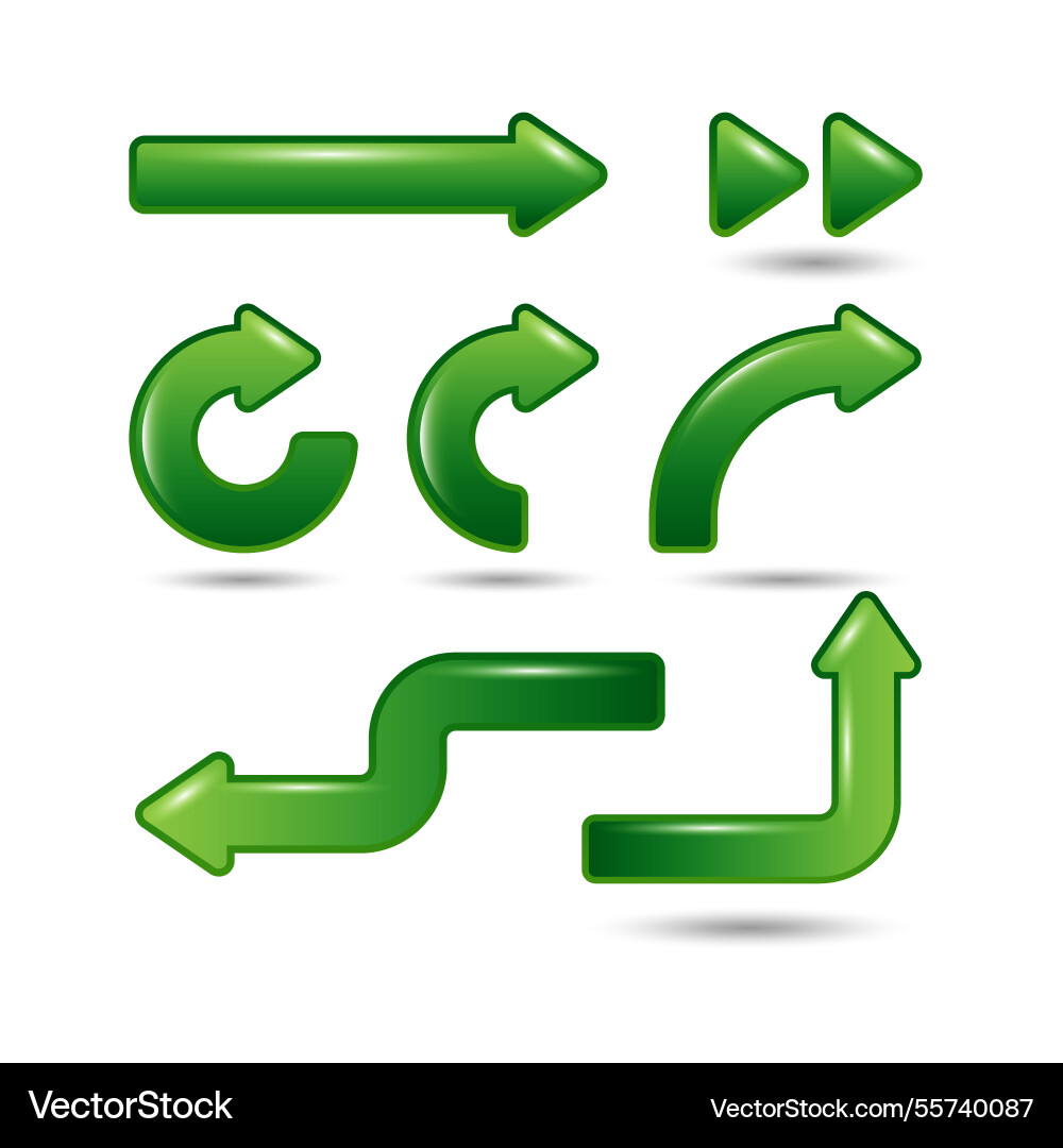 Set of arrows to mark in realistic style vector image