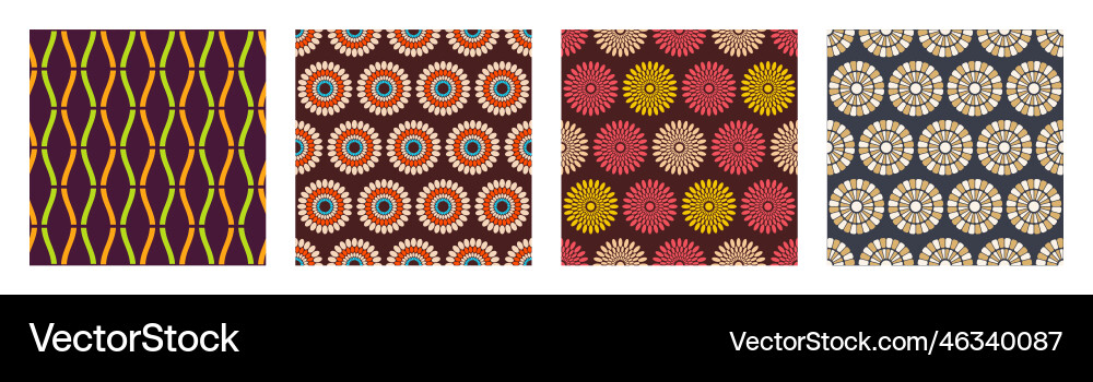 Set of color seamless patterns african Set of color seamless patterns african vector image