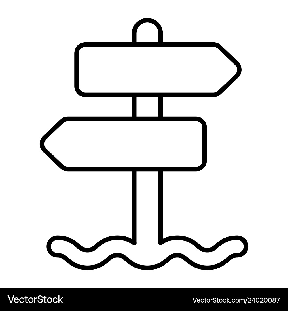 Signpost thin line icon road pointer Signpost thin line icon road pointer Vector Image