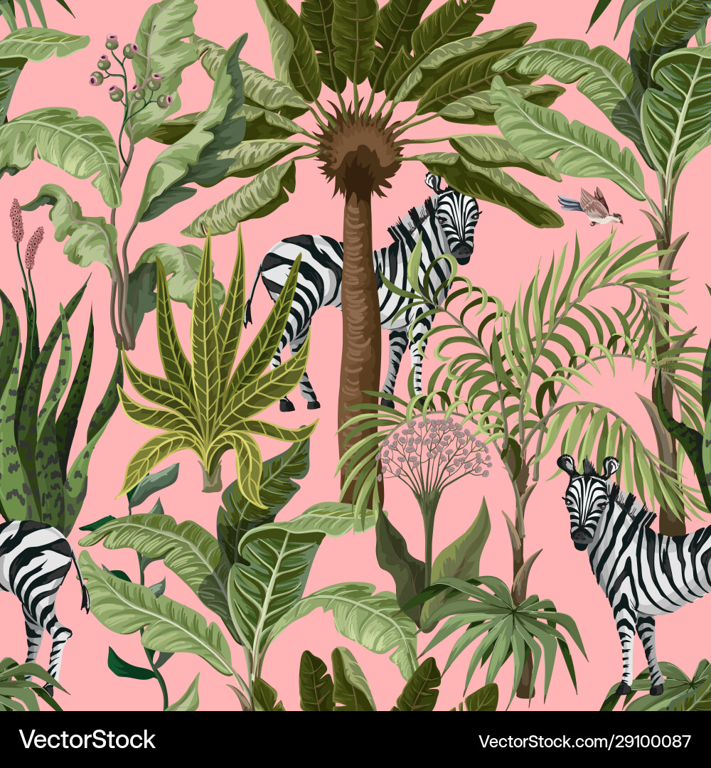 Tropical Zebra Pattern vector image