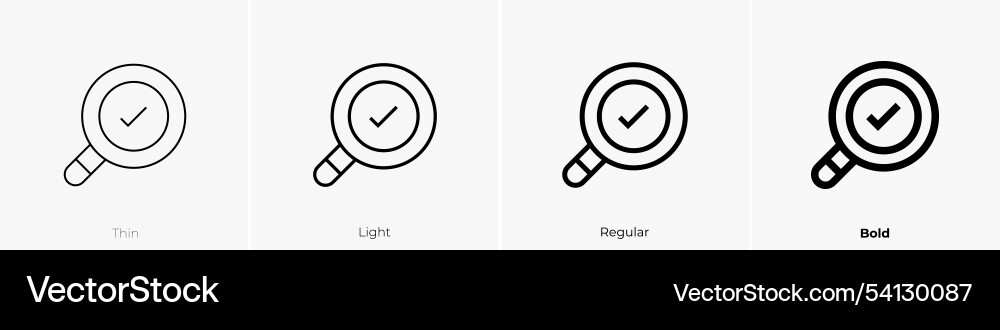 Validate icon thin light regular and bold style Validate icon thin light regular and bold style vector image