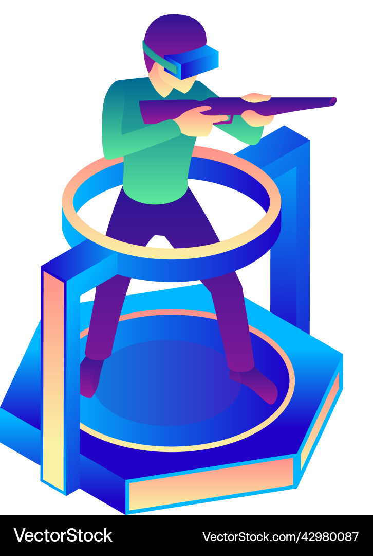 Vr shooter podium composition Vr shooter podium composition vector image