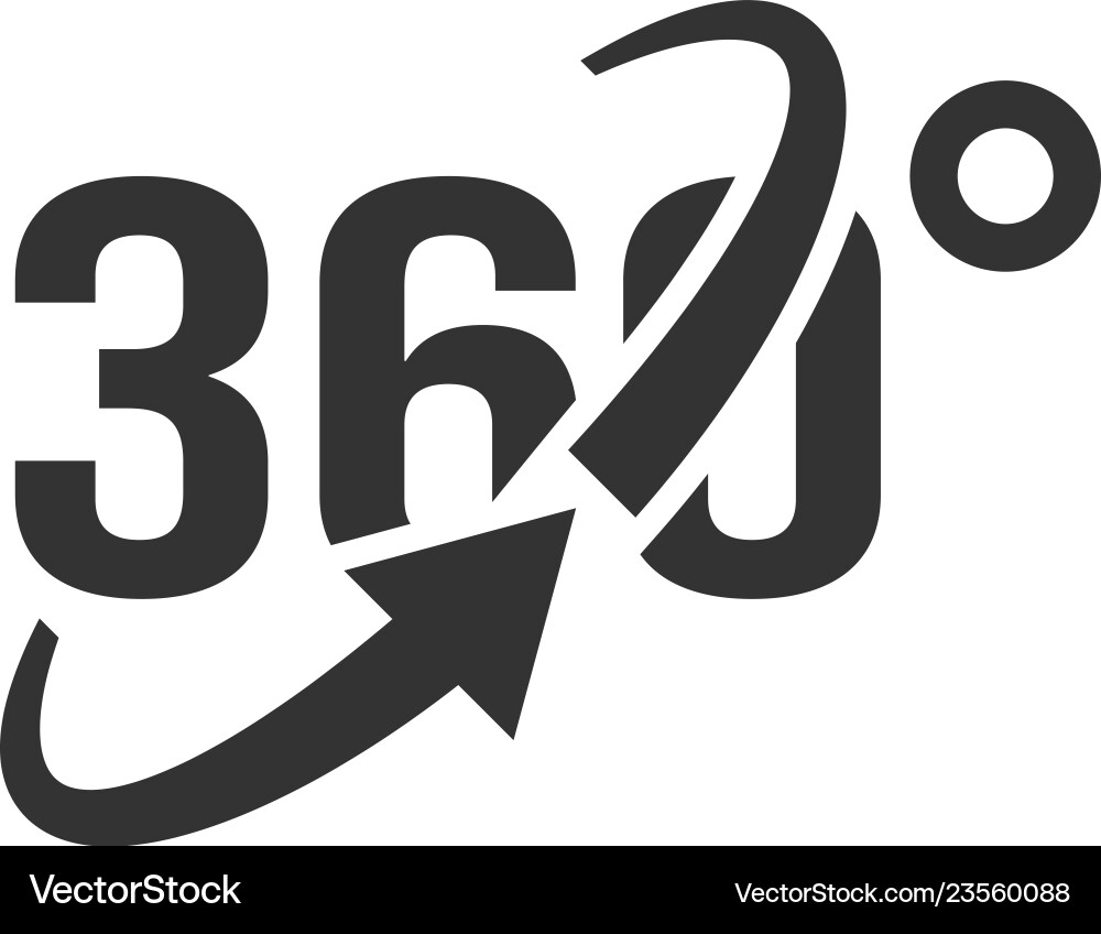 360 View Icon - Circular Rotation vector image