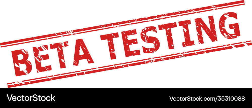 Beta testing stamp with distress style and double Beta testing stamp with distress style and double vector image