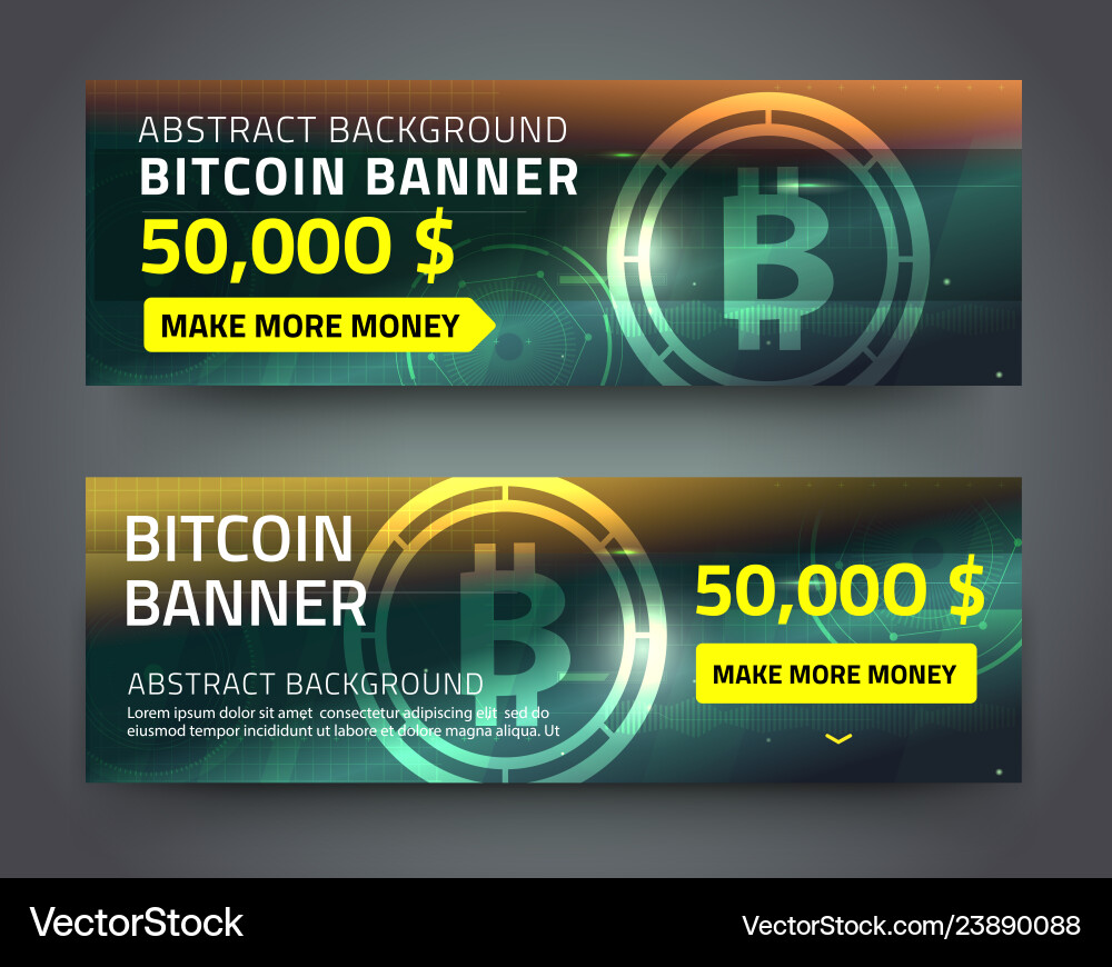 Bitcoin banner set (23890088) – Royalty-Free Vector | VectorStock