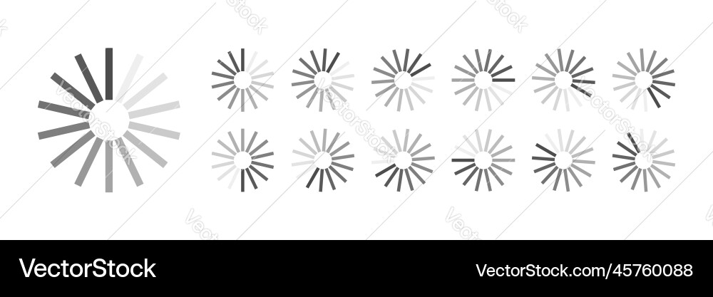 Circular loading buffering icons Circular loading buffering icons vector image