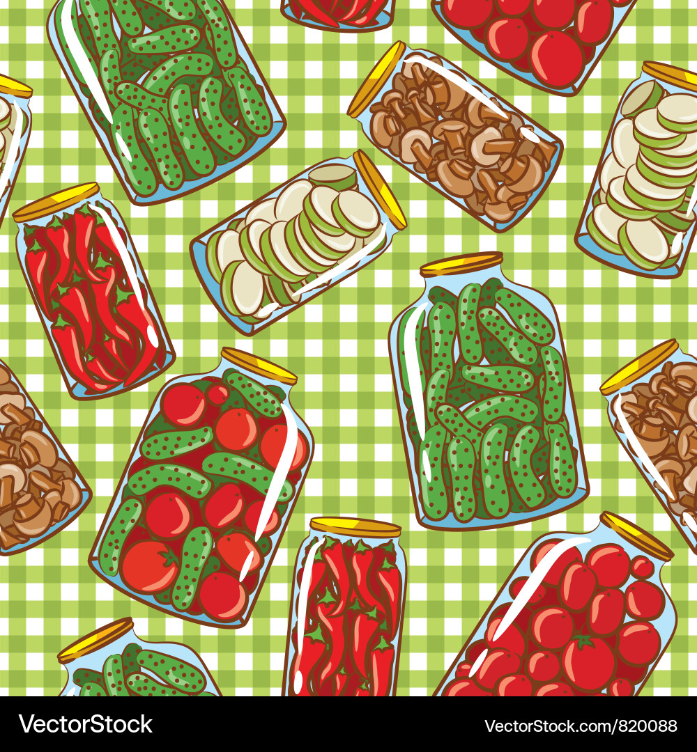 Cute Pickle Pattern - Green & White Vector Image