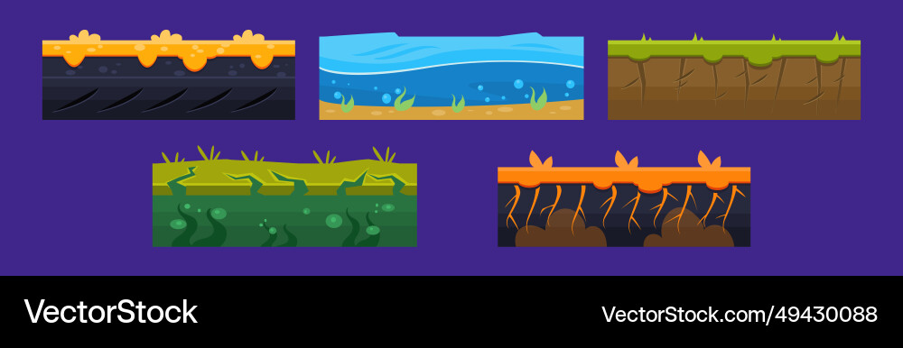 Different ground game platform level design Different ground game platform level design vector image