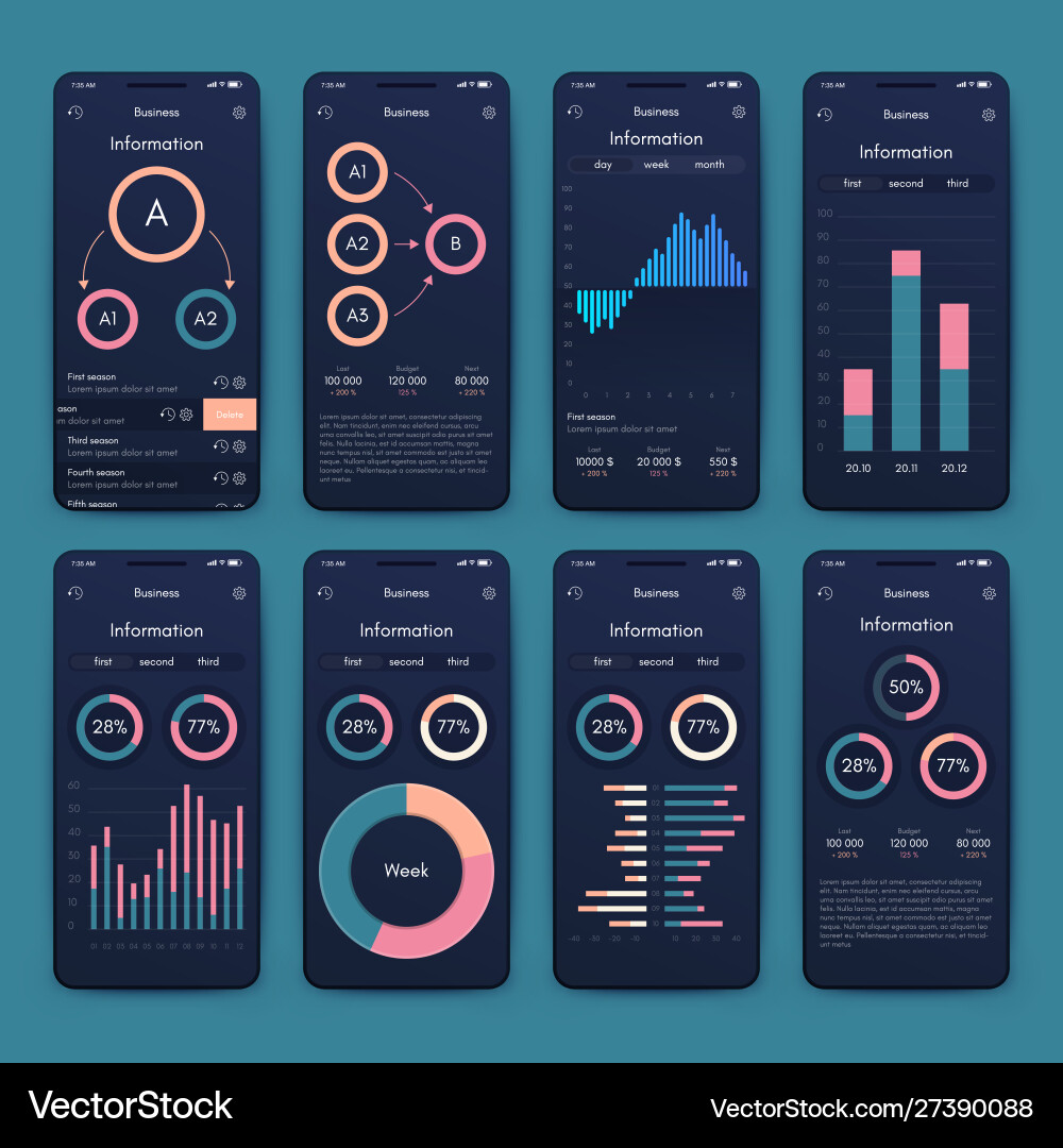 Different ui ux gui screens and flat web icons Different ui ux gui screens and flat web icons vector image