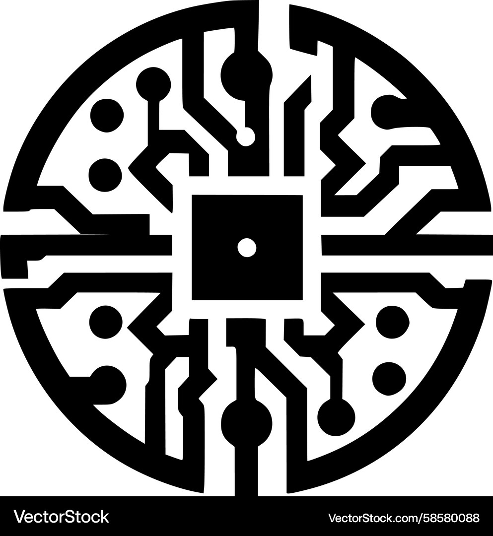 Digital Circuit Core Symbol Vector Image