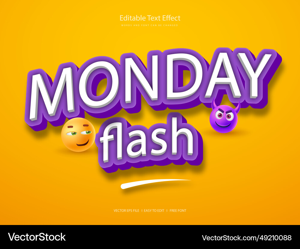 Editable 3d text effect styles Vector Image