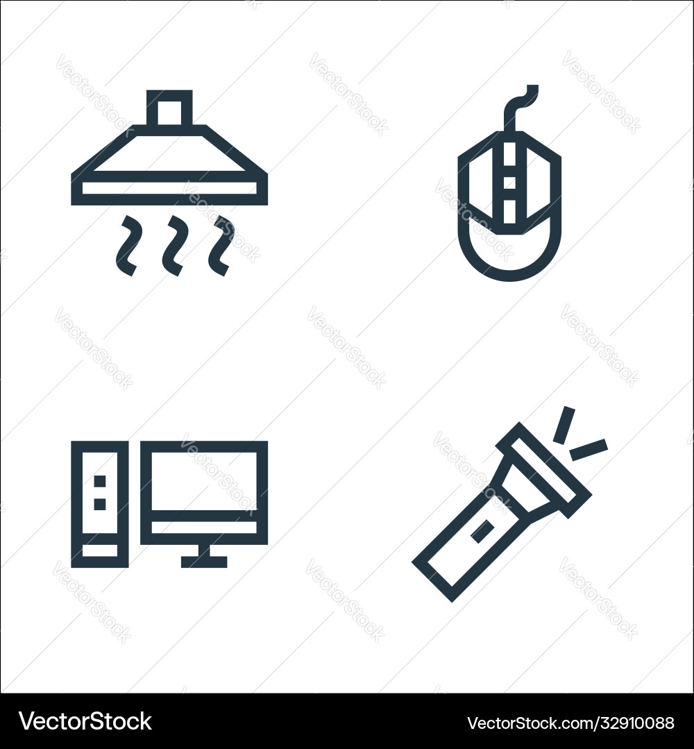 Electronics line icons linear set quality Electronics line icons linear set quality vector image