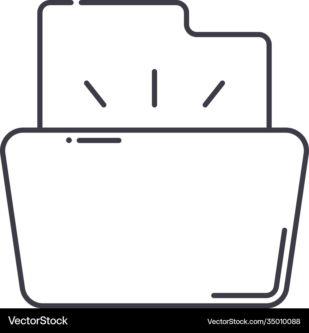Empty folder icon linear isolated Empty folder icon linear isolated vector image